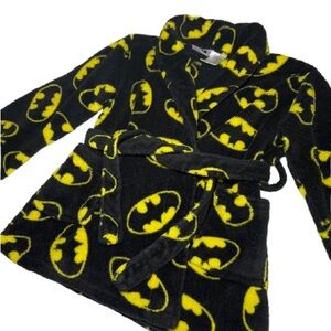 Batman Black and Yellow Plush Robe Size 4/5